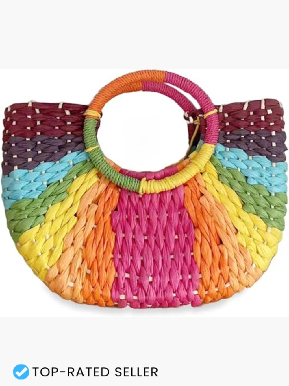 Woven Straw Tote Large Handbag Handmade Summer Beach Shoulder Bag Boho